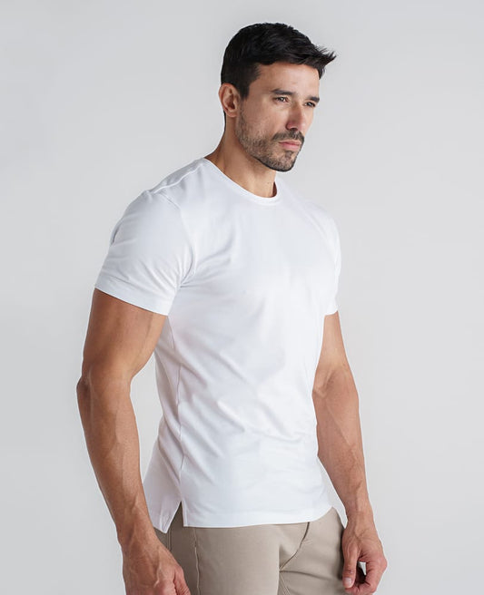 Camiseta Algodão Egípcio Branca Denver