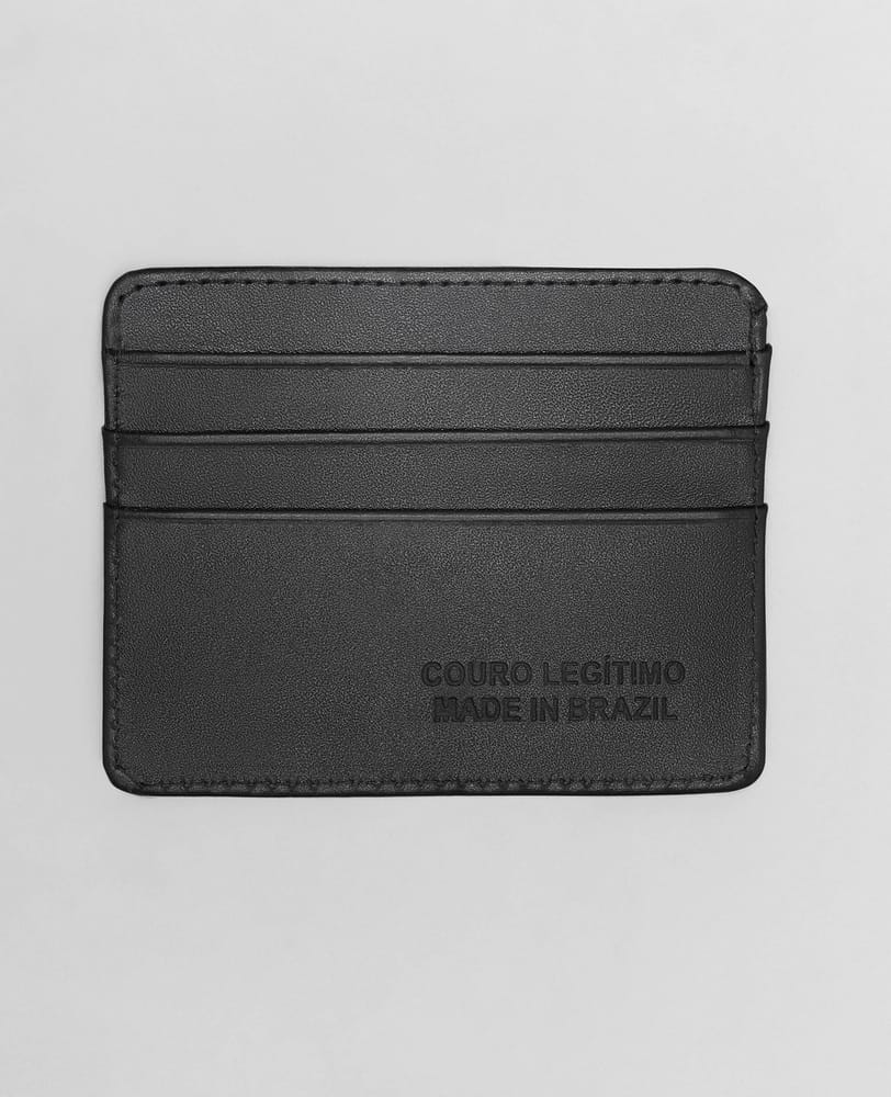 Carteira de Couro Preta Serie 1 Porta cartoes