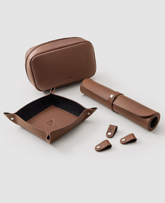 Kit Workplace Marrom em Couro Premium