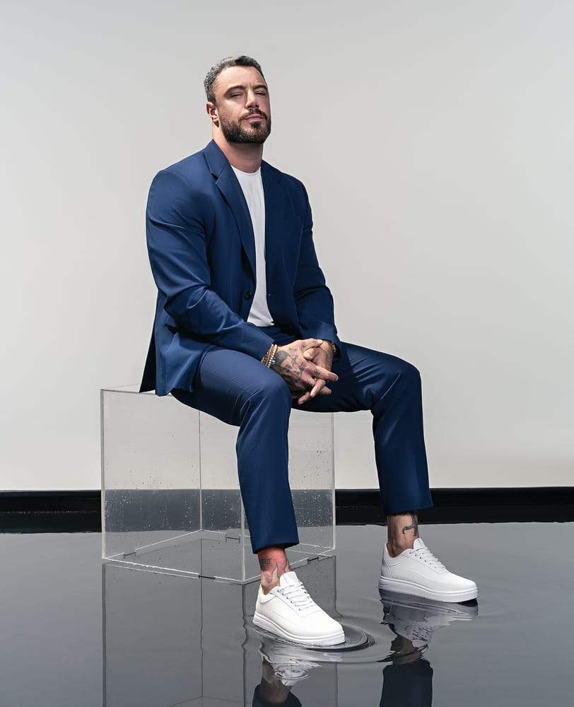 Tênis Casual Branco RS7 vista lateral externa Titto