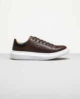 Tênis casual marrom RS3 Reise em couro nobre vista 3/4