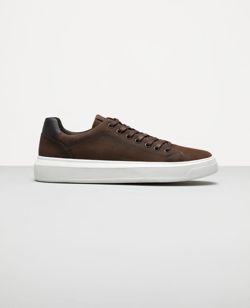 Tênis casual nobuck marrom stoned RS6 Reise vista 3/4