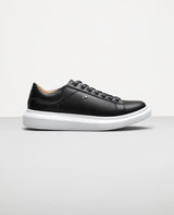 Tênis casual preto RS3 Reise em couro legítimo vista 3/4