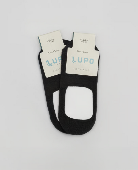 Kit 2 Pares de Meia Preta Super Invisível Lupo