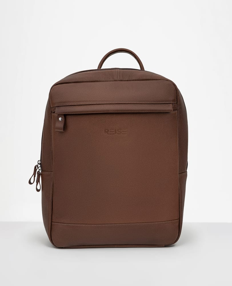 Mochila Couro Marrom I Minimal