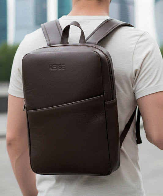 Mochila Slim Couro Marrom I NYC