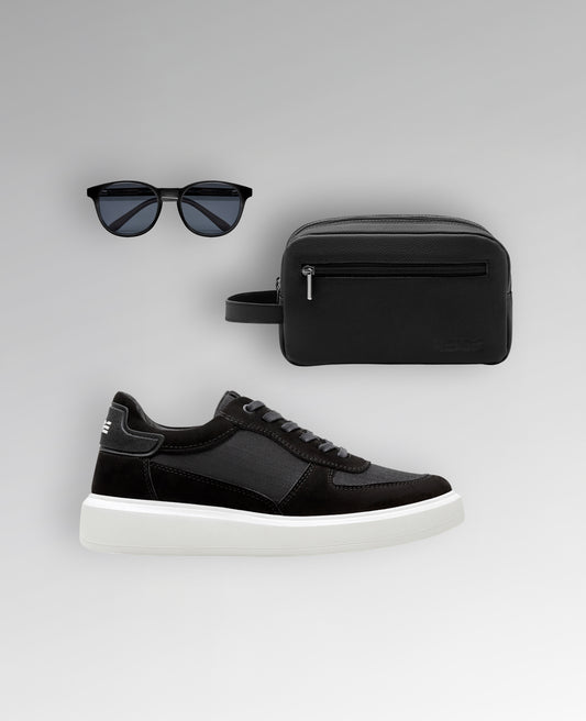 Kit Essential Reise – Tênis Carrera Preto + Necessaire Stuttgart + Óculos Silverstone