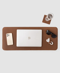 Desk Pad Workplace Marrom em Couro Premium