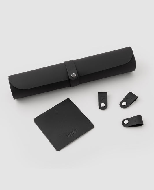 Kit Workplace Preto em Couro Premium