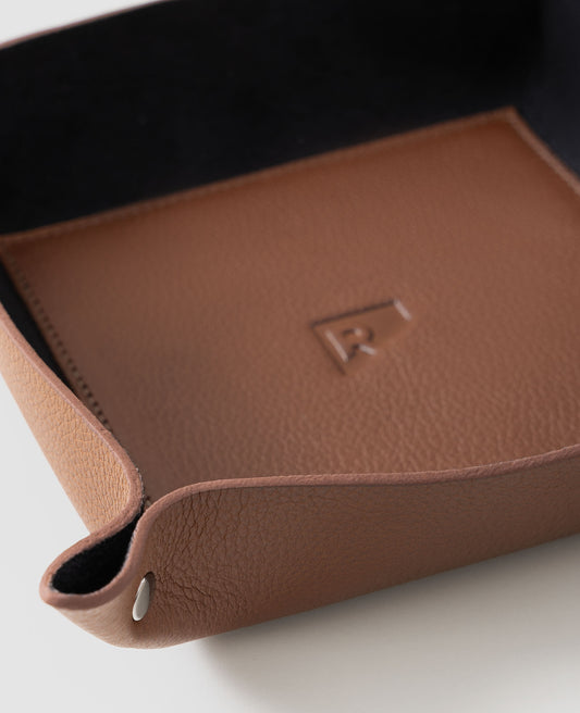 Porta Objetos Workplace Marrom em Couro Premium