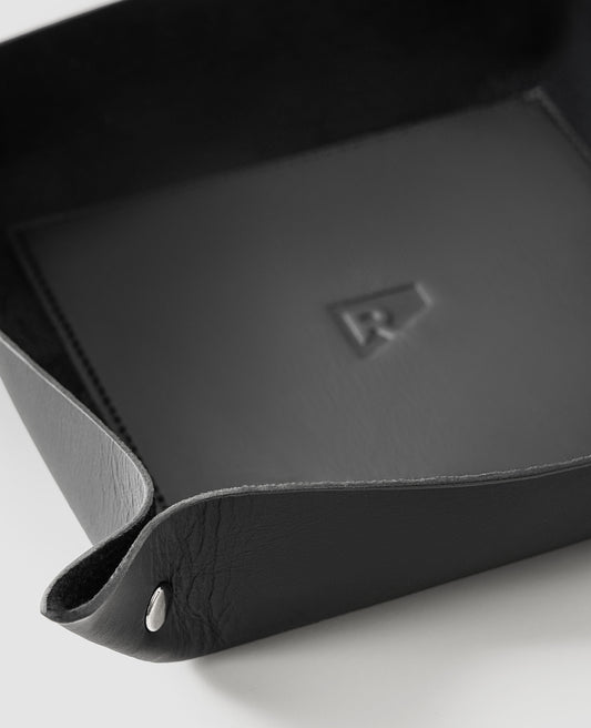 Porta Objetos Workplace Preto em Couro Premium