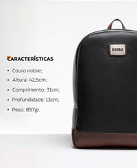 Mochila Anti Furto de Couro Preta Caracteristicas