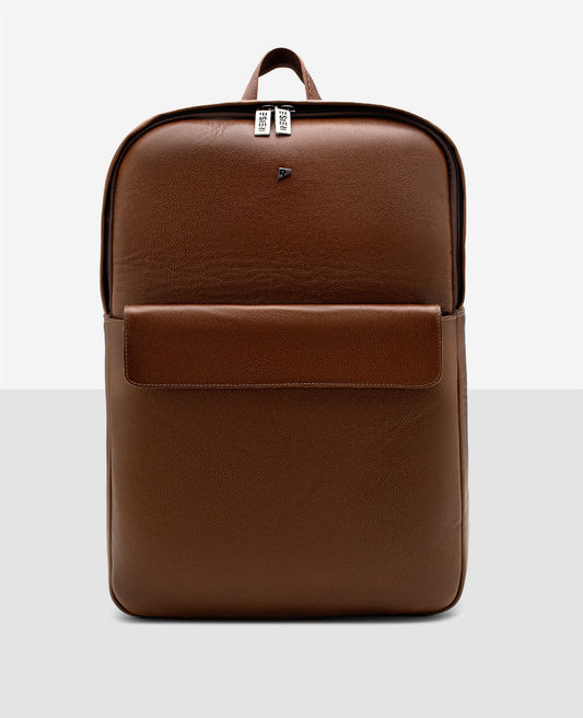 Mochila couro Manhattan marrom Reise vista 3 4