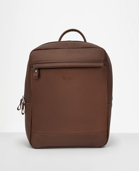 Mochila couro marrom e Minimal Reise vista 3 4