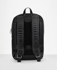 Mochila Slim Couro Preta NYC Vista Traseira