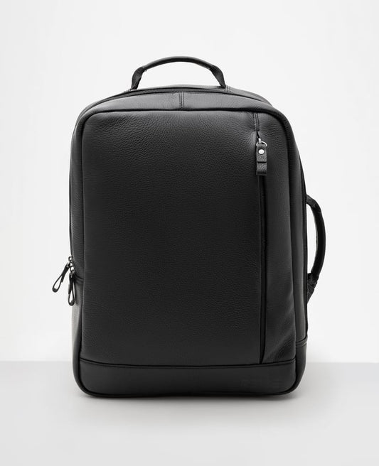 Mochila de couro preta Dublin Reise vista 3 4