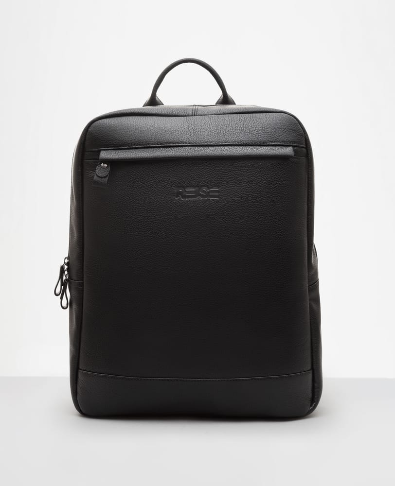 Mochila de couro preta Minimal Reise vista 3 4