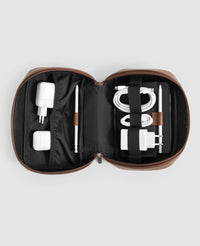 Organizador Tech Workplace Marrom em Couro Premium