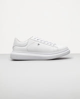 Tênis casual branco masculino RS3 Reise em couro nobre vista 3/4