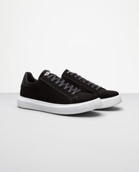 Tenis casual nobuck preto RS8 vista lateral externa