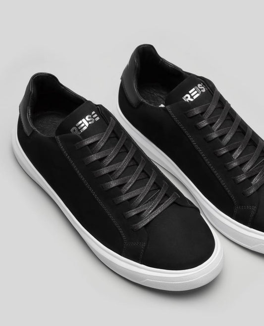 Tenis casual nobuck preto RS8 vista superior do cabedal