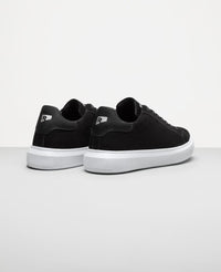 Tenis casual nobuck preto RS8 vista traseira do calcanhar