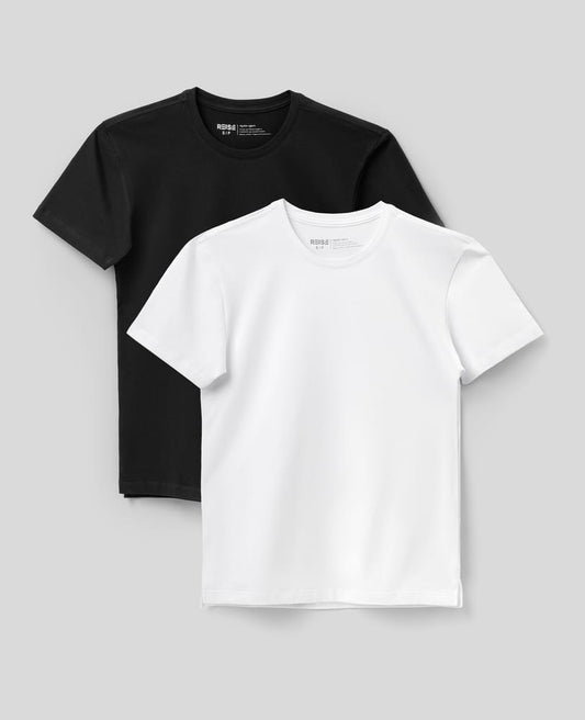 Kit 2 Camisetas Algodão Egípcio Denver Branca e Preta