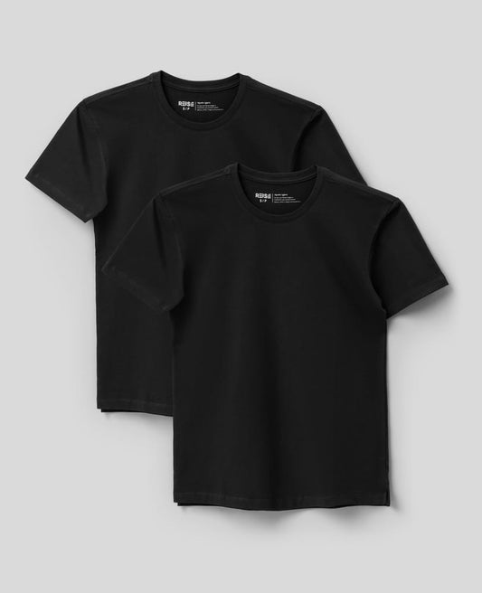 Kit 2 Camisetas Algodão Egípcio Denver Preta