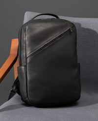 Mochila de Couro Preta Munich