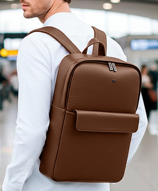 Mochila Couro Manhattan Marrom