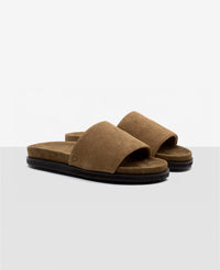 Chinelo Slide Camurça Caramelo R8
