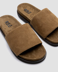 Chinelo Slide Camurça Caramelo R8