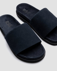 Chinelo Slide Camurça Azul Marinho R8