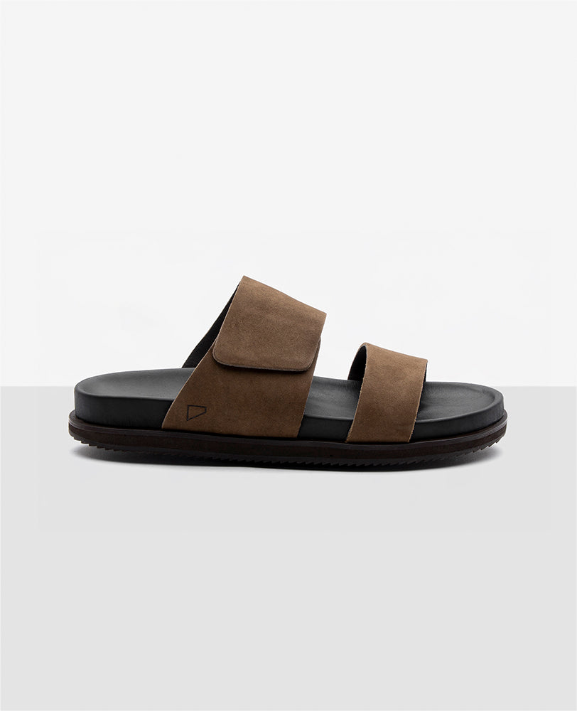 Sandália Slide Marrom Nobuck Cabriolet