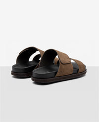 Sandália Slide Marrom Nobuck Cabriolet