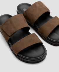 Sandália Slide Marrom Nobuck Cabriolet